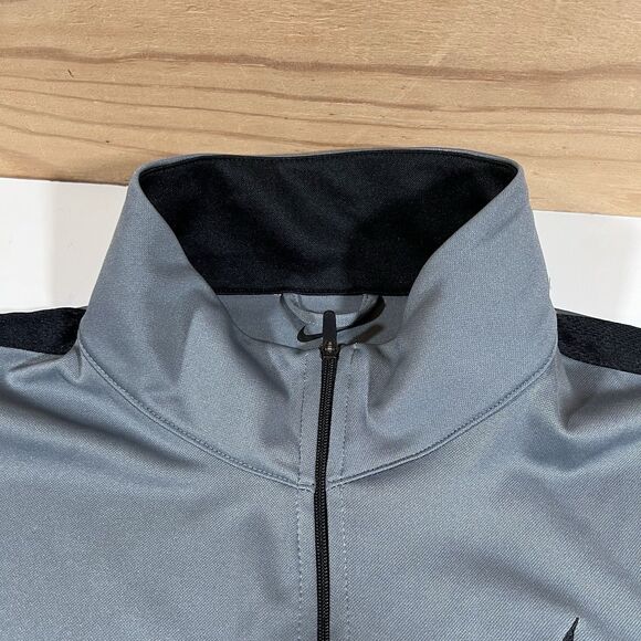 Nike Full Zip Grey Training Track Jacket Performance Fabric Men's Large Tall LT - Picture 8 of 12